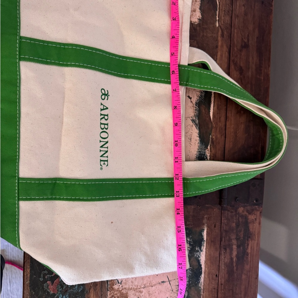 Arbonne Green and Cream Canvas Tote